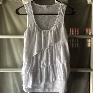 White ruffle tank